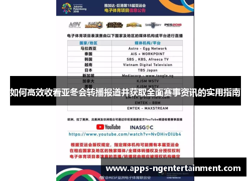 如何高效收看亚冬会转播报道并获取全面赛事资讯的实用指南